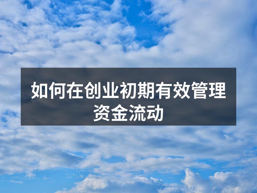 如何在创业初期有效管理资金流动